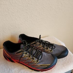 Merrell Men's Gray Sneakers with Red and Yellow Accents